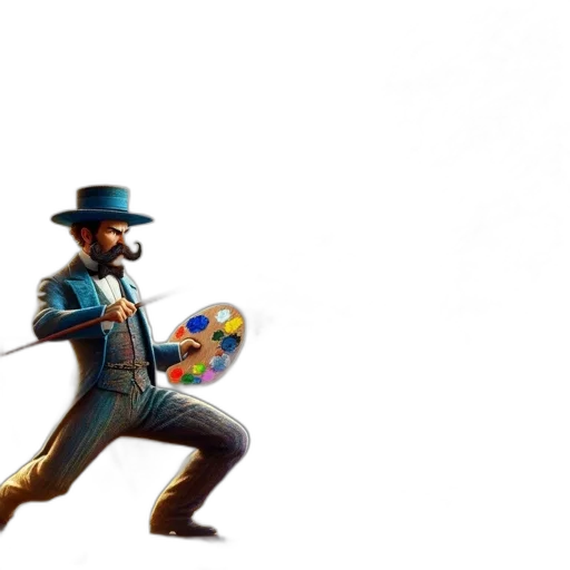 hat, staff, robot, weapon transparent PNG cut-out