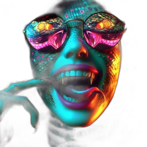 mask, face, 3d render, vaporwave transparent PNG cut-out