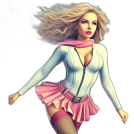 dress, comic book art, fantasy art, pixel art transparent PNG cut-out
