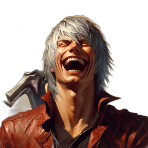 face, jacket, weapon, photorealistic transparent PNG cut-out