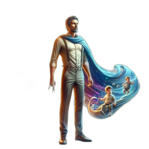 jacket, staff, concept art, comic book art transparent PNG cut-out