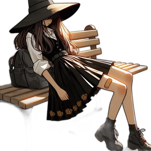 dress, hat, staff, furniture transparent PNG cut-out