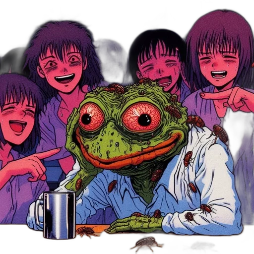 mask, creature, face, vaporwave transparent PNG cut-out