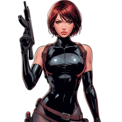 comic book art, concept art, cyberpunk, cartoon transparent PNG cut-out