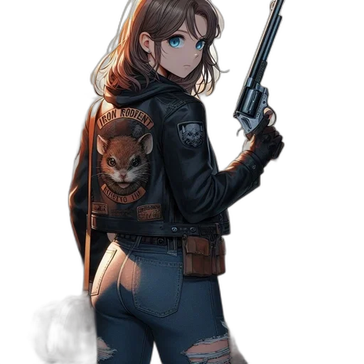 weapon, jacket, staff, animal transparent PNG cut-out