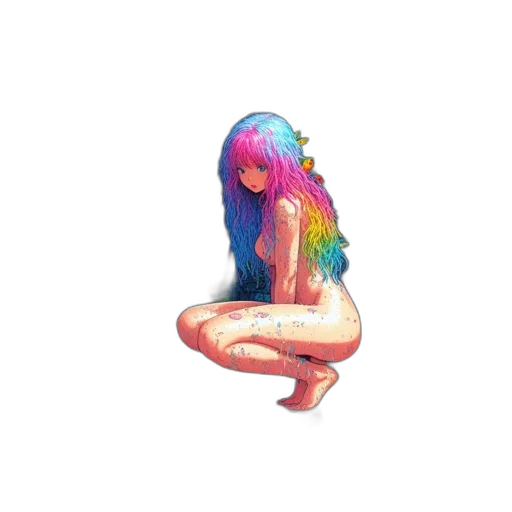 hair, dress, creature, mask transparent PNG cut-out