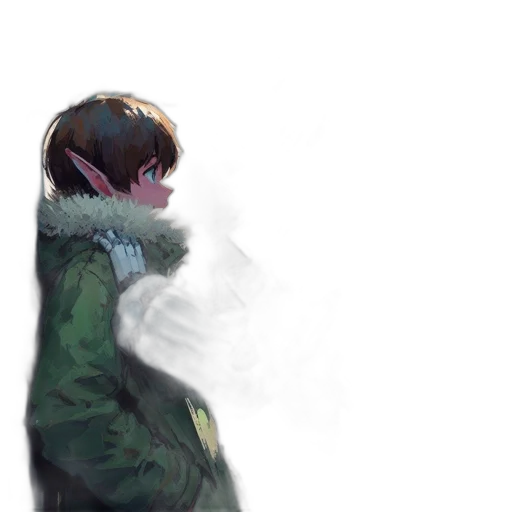 jacket, face, mask, creature transparent PNG cut-out