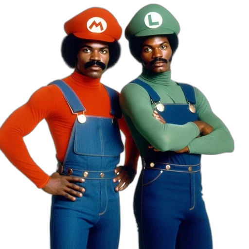 hat, concept art, two, men transparent PNG cut-out