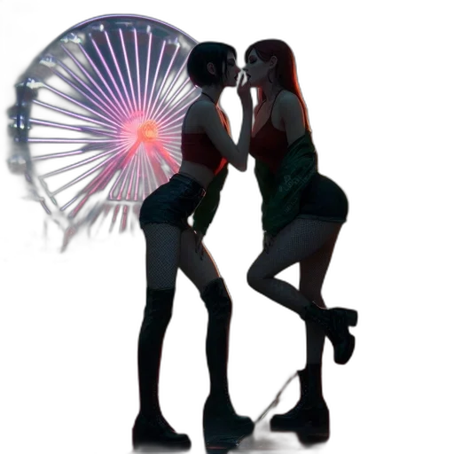 umbrella, hat, concept art, cyberpunk transparent PNG cut-out