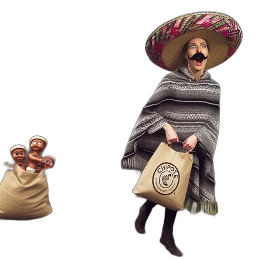 mask, hat, dress, umbrella transparent PNG cut-out