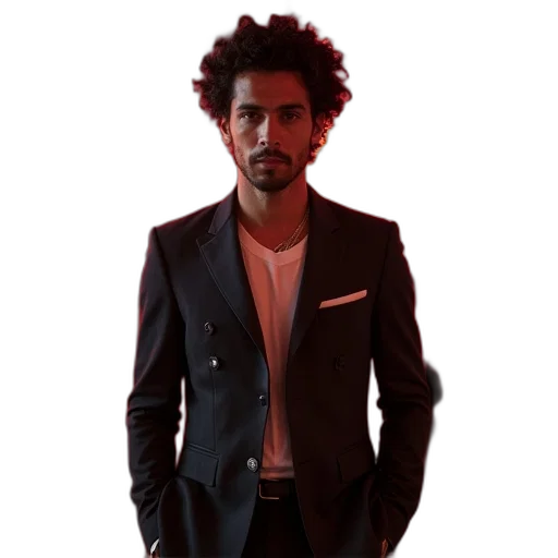 jacket, staff, face, hair transparent PNG cut-out