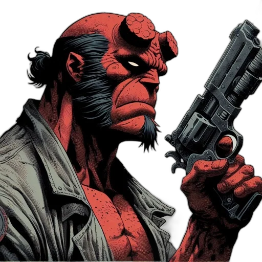 comic book art, concept art, red, individual transparent PNG cut-out