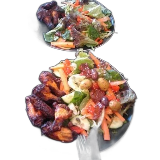 food, 3d render, photorealistic, two transparent PNG cut-out