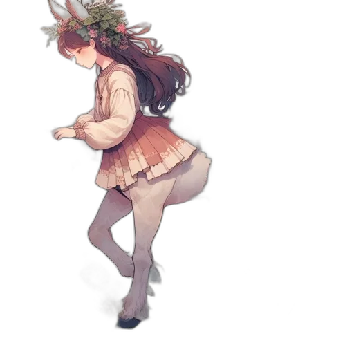 dress, crown, creature, flower transparent PNG cut-out