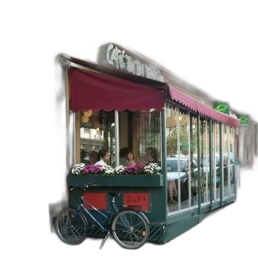 car, building, umbrella, photorealistic transparent PNG cut-out