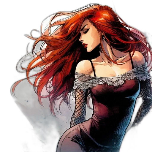 dress, comic book art, fantasy art, concept art transparent PNG cut-out