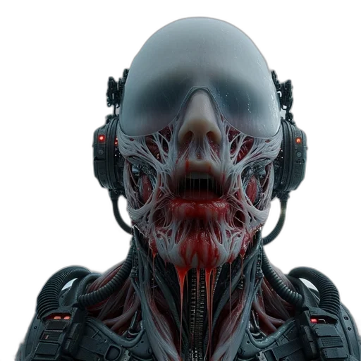 robot, face, mask, creature transparent PNG cut-out