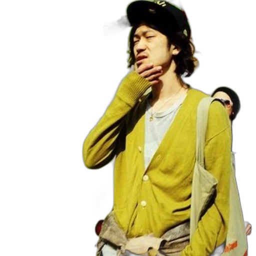 jacket, staff, hat, photorealistic transparent PNG cut-out