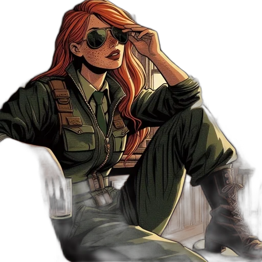 jacket, staff, comic book art, concept art transparent PNG cut-out