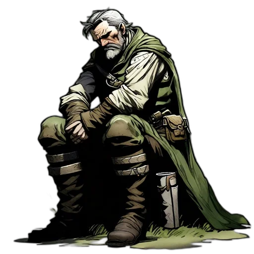 comic book art, concept art, fantasy art, green transparent PNG cut-out