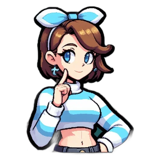 staff, pixel art, anime, cartoon transparent PNG cut-out