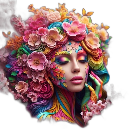 flower, face, crown, mask transparent PNG cut-out