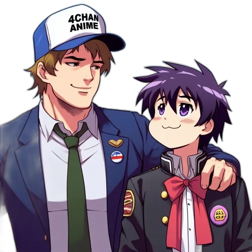 jacket, hat, staff, anime transparent PNG cut-out