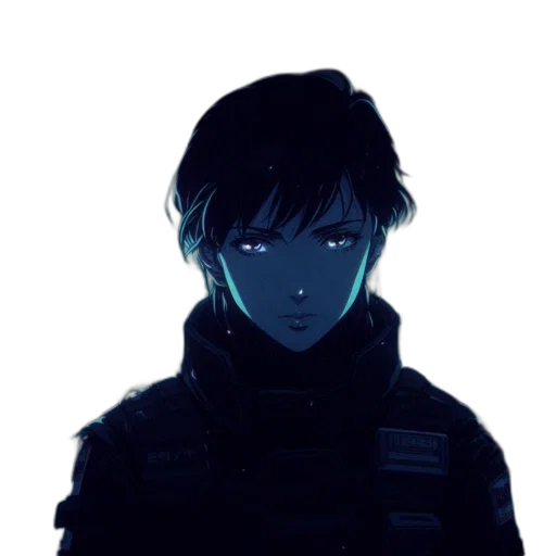 jacket, face, robot, weapon transparent PNG cut-out