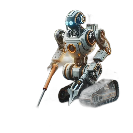 robot, weapon, staff, concept art transparent PNG cut-out