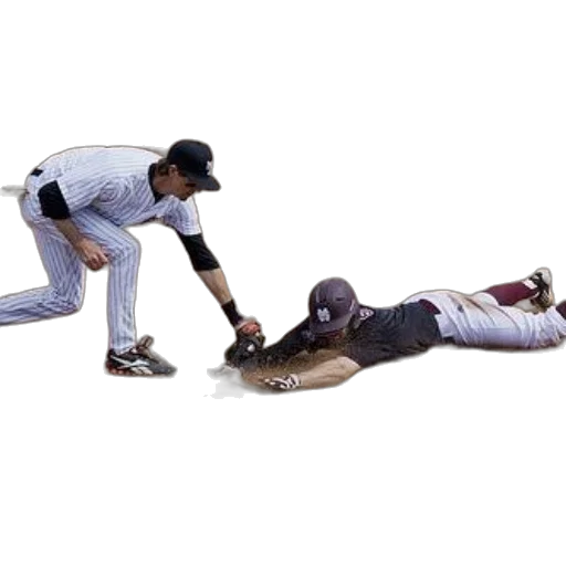 baseball, player, slides, into transparent PNG cut-out