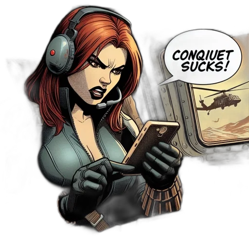 comic book art, concept art, woman, red transparent PNG cut-out