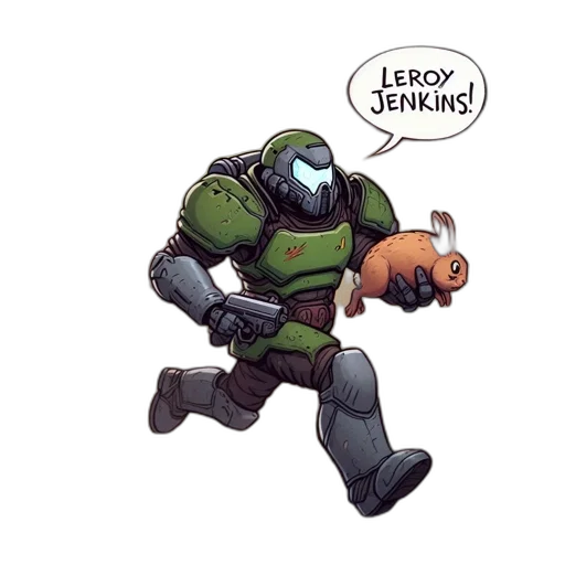 robot, comic book art, concept art, green transparent PNG cut-out