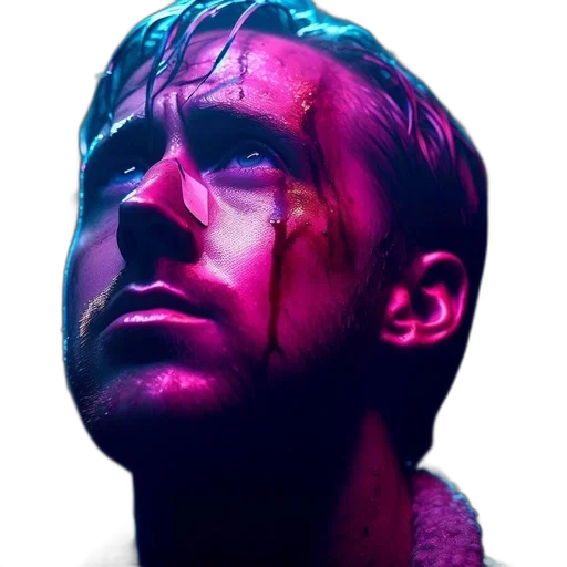 face, mask, concept art, cyberpunk transparent PNG cut-out