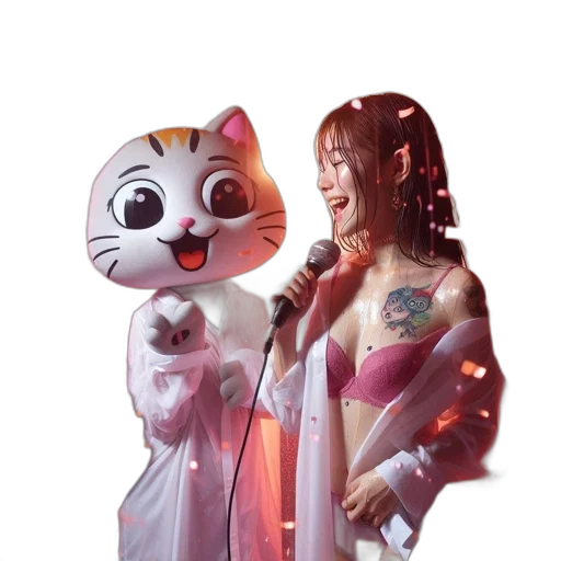 creature, dress, staff, robot transparent PNG cut-out