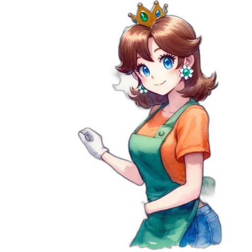 staff, dress, crown, flower transparent PNG cut-out