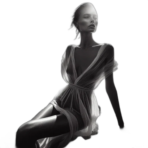 dress, jewelry, hair, photorealistic transparent PNG cut-out