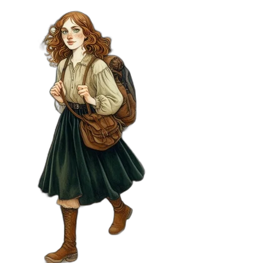 jacket, dress, staff, concept art transparent PNG cut-out