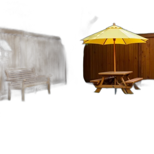 furniture, umbrella, 3d render, concept art transparent PNG cut-out