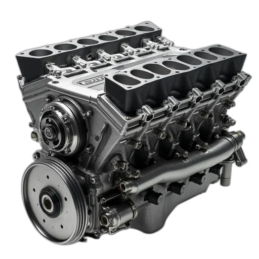 car, engine, block, showing transparent PNG cut-out