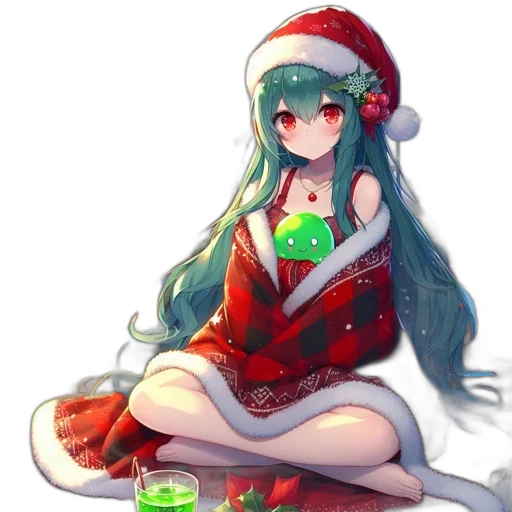 dress, hat, robot, pixel art transparent PNG cut-out