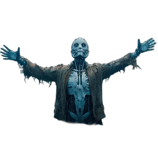 jacket, robot, mask, creature transparent PNG cut-out