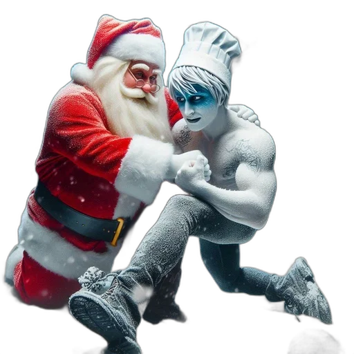 concept art, santa, claus, kneels transparent PNG cut-out