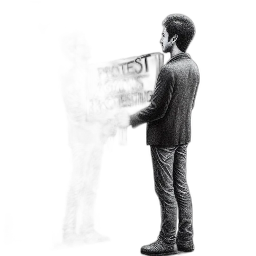 jacket, robot, staff, weapon transparent PNG cut-out
