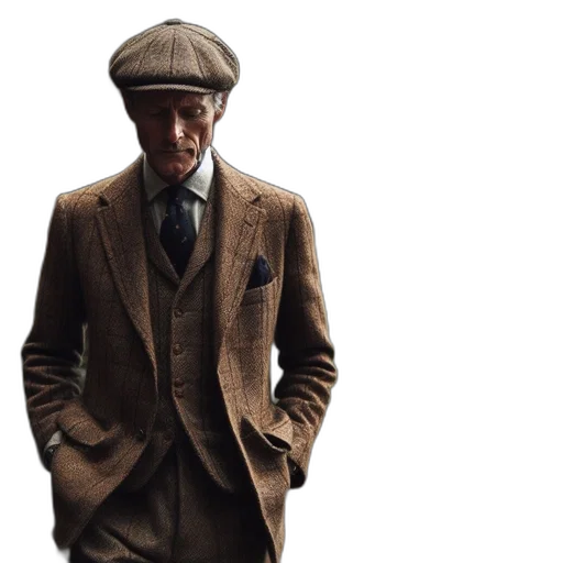 hat, jacket, face, photorealistic transparent PNG cut-out
