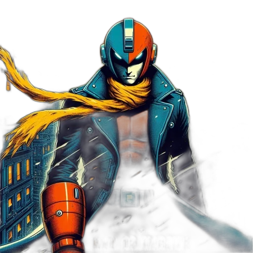 robot, jacket, concept art, comic book art transparent PNG cut-out
