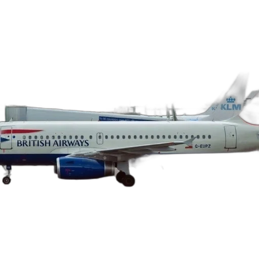 3d render, british, airways, airplane transparent PNG cut-out