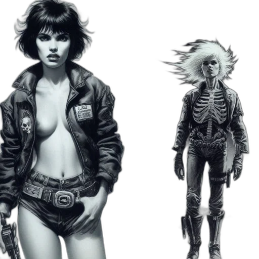 jacket, concept art, cyberpunk, comic book art transparent PNG cut-out