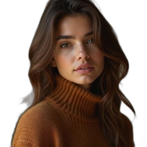 face, hair, jacket, jewelry transparent PNG cut-out