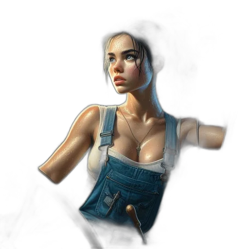 dress, weapon, jacket, face transparent PNG cut-out