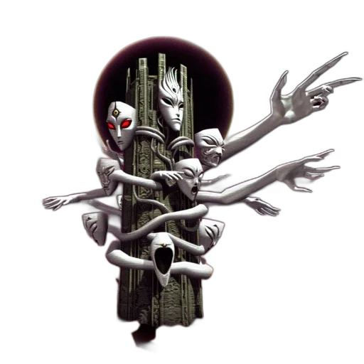 robot, staff, creature, concept art transparent PNG cut-out